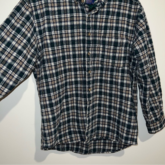 Pendleton Vintage Green Wool Plaid Flannel - Picture 3 of 6